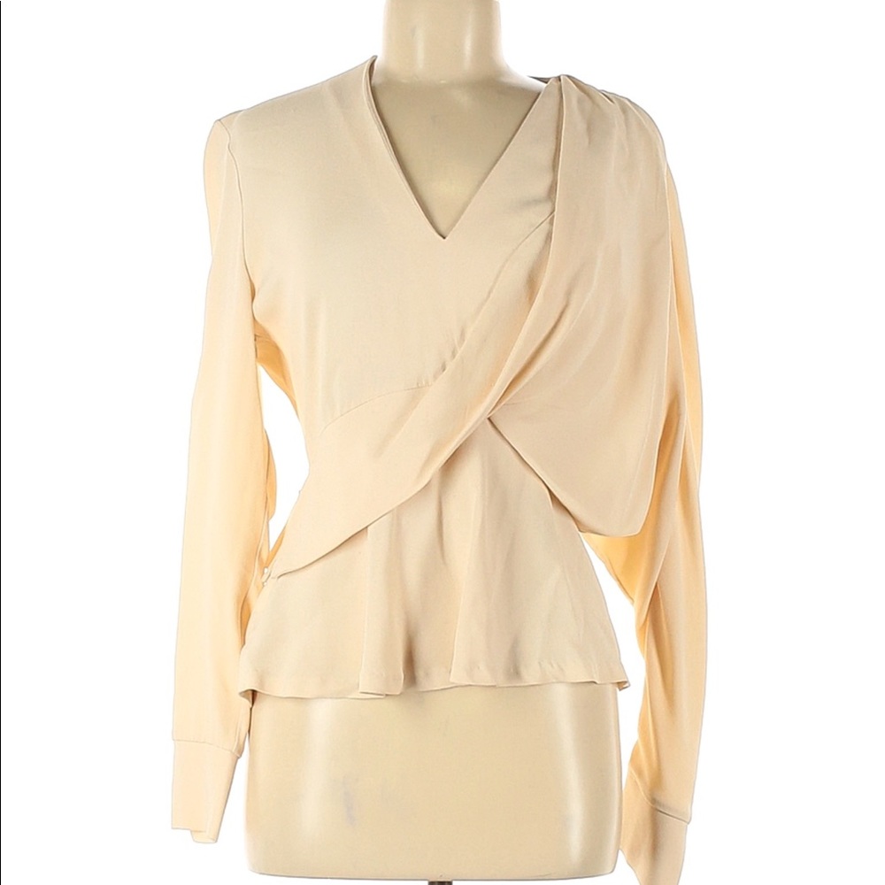 Atlein Ivory Draped Blouse Sz 36 (FR) - US Size 4